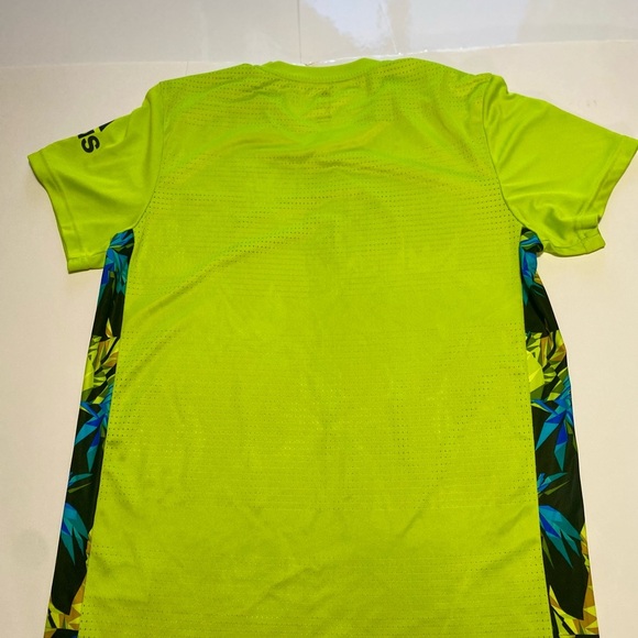Adidas Bright Lime and Blue Patterned Tee - Picture 4 of 4